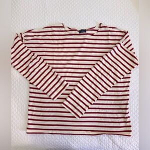 Saint James for J.Crew Red & White Long Sleeve Tee Large